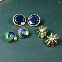 Stud Earrings Geometric Enamel Splicing Fashion Cute Oil Painting Ear Jewellery For Women