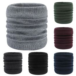 Scarves Winter Warm Fluff Line Stripe Bib Cover Solid Colour Collar Thick Knit Men S Scarf Yarn