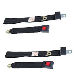 2x Universal Car Travel 2 Point Safety Adjustable Retractable Seat Belt Lap Belt