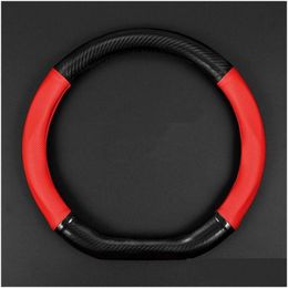 Steering Wheel Covers Ers For 2021 Xpeng P7 Genuine Leather Er Carbon Fiber Grip Hands- Anti-Skid Car Accessories Drop Delivery Automo Otqit