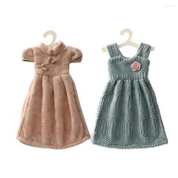 Towel Hanging Little Clothes Mini Dress Coral Fleece Cute Hand Cloth Household Dishcloth Handkerchief Microfiber