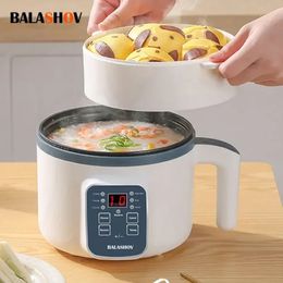 Soup Stock Pots Mini Rice Cooker Household Pot Multifunctional Rice Cooker with Steamer SingleDouble Layer Non-Stick Electric Cooker EU Plug 231206