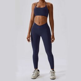 Lu Align Woman Gym Sexy Outfits Wears Sport Set Sport LLs Bra and Leggings Suits Shorts Cycling Training Clothing Active Lemon Lady Gry Sports Girls