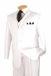 Men's Suits Notch Lapel Slim Fit Jacket & Trousers Waistcoat 3-Piece Business Suit