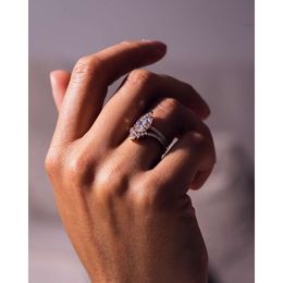 Vvs-d Pear Rose Cut Diamond Wedding Ring Set 14k Yellow Gold Engagement Moissanite Statement Gift for Women