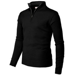 Polo Sweater Mens Casual Slim Fit Pullover Sweaters Long Sleeve Knitted Fabric Zip Up Mock Neck 322