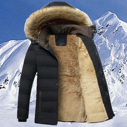 Men's Jackets Winter Warm Cotton Thick Fleece Parkas Men Waterproof Hooded Fur Collar Parka Jacket Coat Autumn Fashion Casual Male 231207