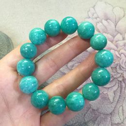 Strand Wholesale Genuine Light Blue Green Tianhe Natural Stone Bracelets Round Beads For Women Gift Fresh Jewellery JoursNeige