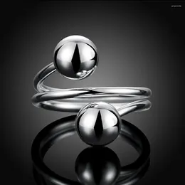 Wedding Rings Color Silver Fine Ball For Women Fashion Party Designer Jewelry Charms Couple Gifts Size 8
