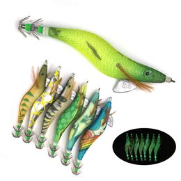 New Baits Lures 1PCS 3.5g Sinker Squid Jig Fishing Lure Squid Jig Hook For Wooden Luminous Octopus Shrimp Cuttlefish 3D Printing Pesca Wobbler