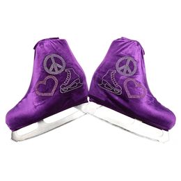 Skate Protective Gear Nasinaya Figure Skating Competition Shoe Cover Children's Velvet Adult Protective Roller Accessories Shiny Rhinestone 231206
