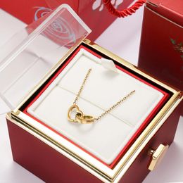 Pendant Necklaces ETHSHINE Simple Double Heart Pendant Necklace Custom Name Necklace for Women Couple Stainless Steel Necklace Birthday Jewelry 231206