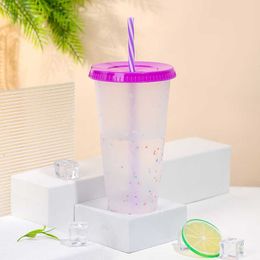 Reusable starbucks tumbler Colour changing starbucks tumbler original starbucks cups PP food grade 24oz(700ml) with straw L23127