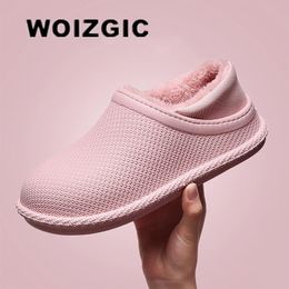 Sandals WOIZGIC Women's Female Indoor Warm Shoes Slippers Autumn Winter Fur Plush EVA Plus Size 3545 231206