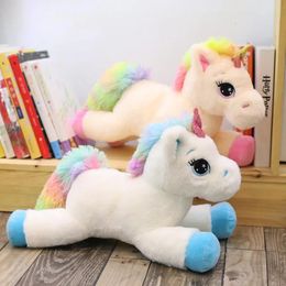 Plush Dolls 40cm 60cm 80cm Rainbow Unicorn Toys Kawaii Kids Stuffed Cartoon Animal Baby Doll Children Christmas Birthday Gift 231207