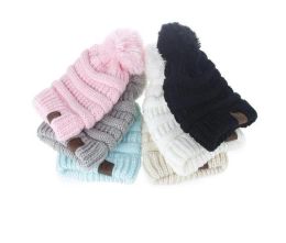 Kids Knitted Hats Chunky Skull Caps Winter Cable Knit Slouchy Crochet Outdoor Warm Cap 11 Colours Knitted hat LL