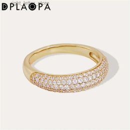 Solitaire Ring DPLAOPA New 925 Sterling Silver Zircon Pave Thick Women Big Ring 2023 Rock Punk Luxury Fine Jewellery For Rock Punk Jewels YQ231207