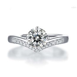 2ct Moissanite Engagement Ring Silver Jewellery Round Cut Halo Wedding