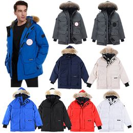 Designer Clothes Top Quality Canada G08 Expedition Parka Mens Coat Wolf Real Fur Womens Down Jacket Ladys Coats Winter Outwear Warm Highend Parkas with Badge Xs-xxl