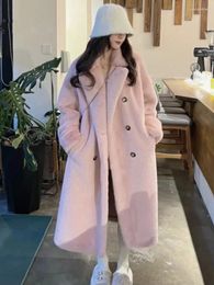 Women's Fur Thicken Warm Long Faux Overcoats Winter Imitate Mink Plush Chaquetas High Quality Women Coats Luxury Elegant Furry Jackets