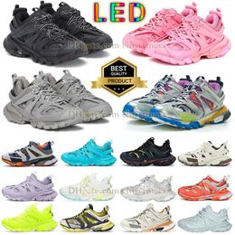 Paris track led 3.0 2.0 casual shoes designer mens womens fashion walk tracks runner sneakers platform bottom all black and white pink yellow grey famous trainers