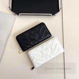 Fashion children long purse girls love heart quilted high-capacity card holder bag women PU leather wallet handbags Z5844