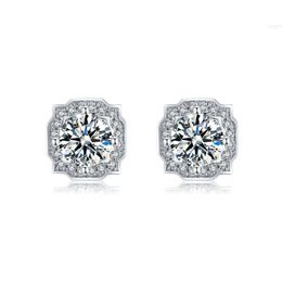 Yilun Factory Custom 925 Sterling Silver Moissanite Stud Earrings Oem Luxury Cheap Women