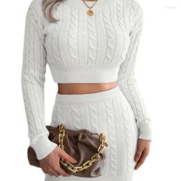 Work Dresses 2024 Winter Spring Women Two Piece Warm Set O-Neck Pearl Beading Knitted Pullover Pencil Skirt Elegant 2 Suits