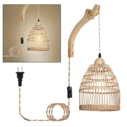 Pendant Lamps Rustic Wall Mount Sconces Nursery Woven Lighting Indoor For Entryway Dorm El Farmhouse Hallway