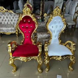 2PCS Royal Wedding Antique King And Queen Throne Chairs Princess Chairs Rental Furniture 102