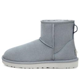 Handmade Customised women's fashion retro warm snow boots casual shoes UG Classic Mini II Boot 'Light Silver Grey' 1016222-AFG