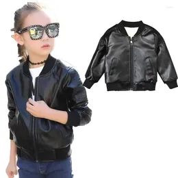 Jackets Boys Girls Winter PU Leather Jacket Coat Children Thick Warm Velvet OutWear Kids Waterproof Windproof Faux Lamb Snow