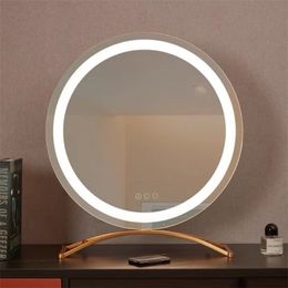 Compact Mirrors Makeup Mirror with Lights Lighted Cosmetic Vanity Mirror with Led Lights for Dressing Bedroom Tabletop Gifts for girl women 231202