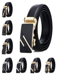 40 styles 110125cm designer mens belt big buckle fashion belts quality leather waist belts gold silver black smooth buckle2846092