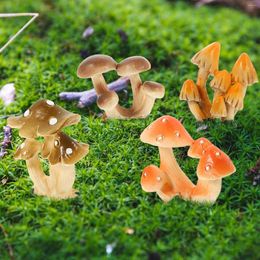 Garden Decorations 4pcs Mushroom Ornament Micro Landscape Bonsai Decor Craft Planter