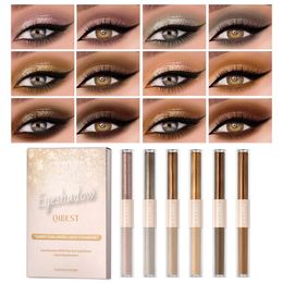 Eye Shadow Double Head Diamond Shimmer Waterproof Liquid Glitter Eyeliner Eyeshadow Shiny Metallic Pen Matte shadow Set 231207