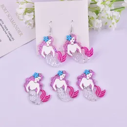 Charms 10pcs/pack Beautyful Gliter Mermaid Acrylic For Earring Necklace Jewellery Making