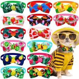 Dog Apparel 50/100PCS Bowties Spring Fruit Style Bow Tie Collar For Dogs Fashion Small Cat Bows Grooming Accessories