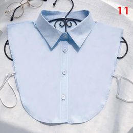 Bow Ties Shirt Fake Collar Detachable False Lapel Blouse Top Cute Ruffles Lace Splicing Button Down Women Clothes Accessories