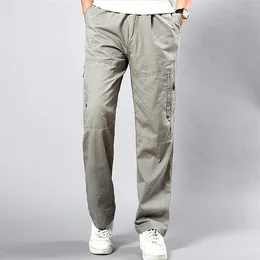 Men's Pants Cargo For Men Solid Colour Sweatpants Straight Fit Trousers Loose Baggy Full Length Sports Jogger Pant 2023 Summer