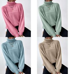 Designer Sweater Women Winter New Polo Collar Raglan Sleeve Sleeves Knitted Sweater for Women