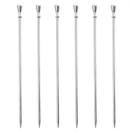 Forks 6pcs Snack Picnic Reusable Mixing Dessert Stainless Steel Appetiser Skewers Party Toothpick Cocktail Pick Restaurant Fruit Stick