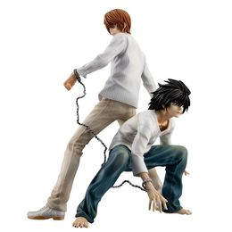 Action Toy Figures 24cm Death Note Anime Figure Light Yagami L Action Figure 1160# Yagami Light 1200# L Lawliet Figurine Collectible Model Doll Toy 231207