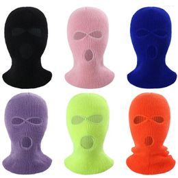 Bandanas Winter Keep Warm Full Face Cover Ski Mask Hat 3 Holes Balaclava Unisex Cycling Caps Halloween Men Women Hood Knit Beanie Bonnet