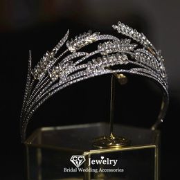 Headwear Hair Accessories CC Trendy Crown Wedding Accessory Women Hairwear Bridal Headdress Engagement Jewelry Wheat Shape Diadems Pageant Gift HS34 231207