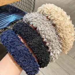 New Fashion Headband For Women Wide Side Headwear Plush Warm Turban Winter Casual Hairband Adult Hair Accessories