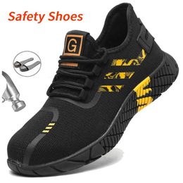 Safety Shoes Work Sneakers Men Safety Shoes Construction Steel Toe Work Shoes Safety Boots Men Shoes Anti-Puncture Working Summer 231130