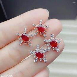 Stud Earrings KJJEAXCMY Fine Jewellery 925 Sterling Silver Inlaid Natural Gemstone Ruby Female Woman Ear Studs Support Test