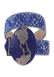 New Fashion Western Rhinestones Belts Large Buckle Diamond Studded Luxury Strap Crystal Belt for Women Men Jeans5573819