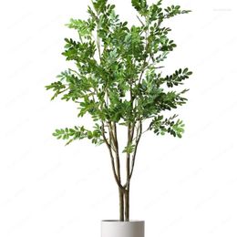 Decorative Flowers Nordic Style Emulational Greenery Bonsai Boxtree Fake Trees Large Living Room Floor Plant